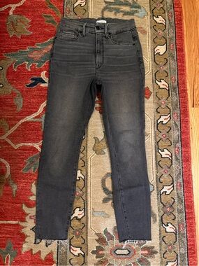 Good American Grey Raw Hem Skinny, size 6/28